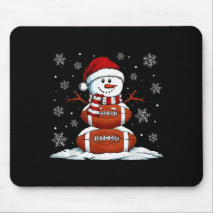 Christmas American Football Game Day Santa Snowman Mouse Pad
