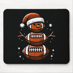 Christmas American Football Snowman Xmas Sport Boy Mouse Pad
