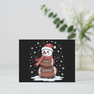 Christmas American Football Snowman Xmas Sport Holiday Postcard