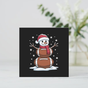 Christmas American Football Snowman Xmas Sport Invitation
