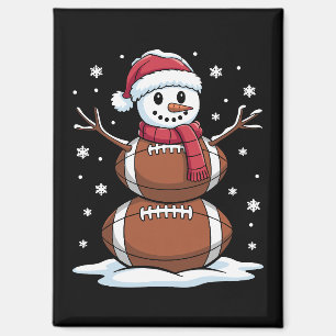 Christmas American Football Snowman Xmas Sport Magnet