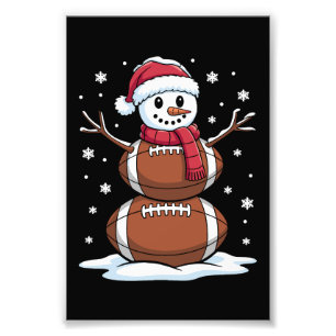 Christmas American Football Snowman Xmas Sport Photo Print