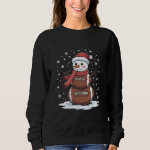 Christmas American Football Snowman Xmas Sport Sweatshirt