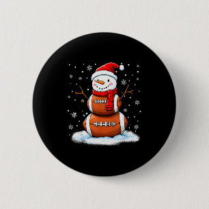 Christmas American Football Snowman Xmas Srt Men B 6 Cm Round Badge