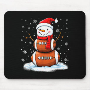 Christmas American Football Snowman Xmas Srt Men B Mouse Pad