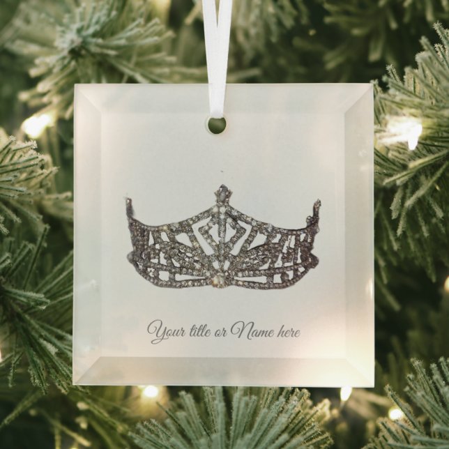 Christmas American Pageant Crown Glass  Glass Tree Decoration (Insitu)