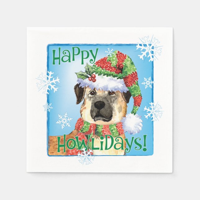 Christmas Anatolian Shepherd Napkins (Front)