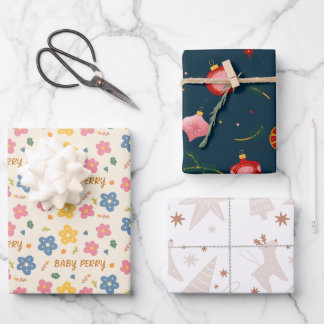 Christmas And Baby Shower Wrapping Paper 