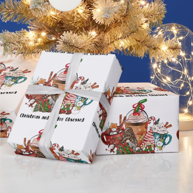 Christmas and Coffee Obsessed Wrapping Paper (Holidays)