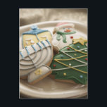 Christmas and Hanukkah cookies on plate, Holiday Postcard<br><div class="desc">AssetID: 200486001-001 / {Thomas Northcut} / Christmas and Hanukkah cookies on plate, </div>