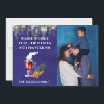 Christmas and Hanukkah Photo Template Warm Wishes<br><div class="desc">This design may be personalised in the area provided by changing the photo and/or text. Or it can be customised by clicking Personalise this Template and then choosing the click to customise further option and delete or change the colour of the background, add text, change the text colour or style,...</div>