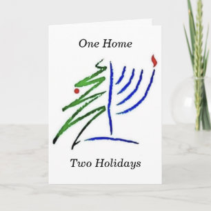 Christmas and Hanukkah Together Holiday Card