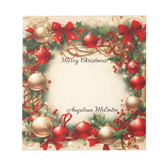 Christmas and Holiday Notepad (Front)