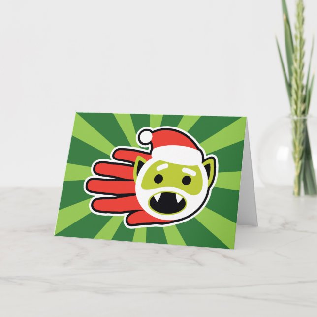 Christmas and Holiday Vampire Santa Card (Front)