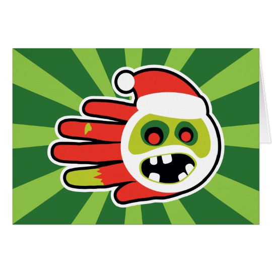Christmas and Holiday Zombie Santa no cookies Card