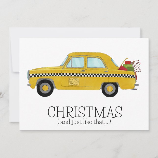 Christmas.. and Just Like That New York Taxi Cab Holiday Card (Front)