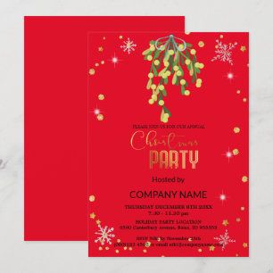Christmas and Mistletoe Decorations Corporate Invitation