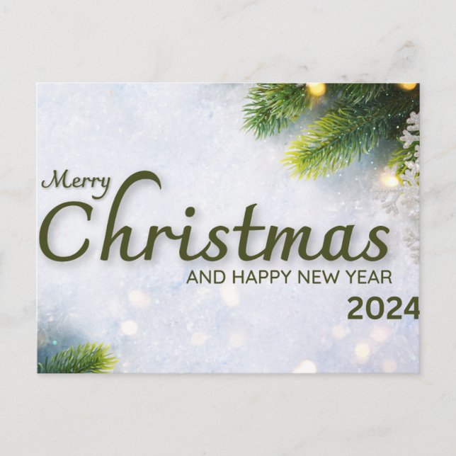 christmas and New year 2024 holiday postcard (Front)