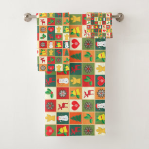 Christmas and New Year Bath Towel Set