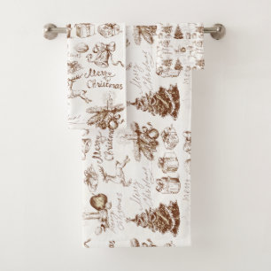 Christmas and New Year Bath Towel Set