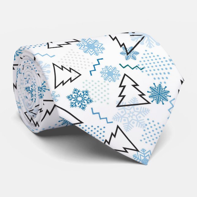 Christmas And New Year Design Neck Tie (Rolled)