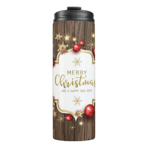Christmas And New Year Design. Thermal Tumbler