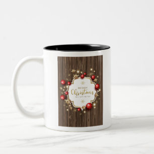 Christmas And New Year Design. Two-Tone Coffee Mug