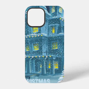 Christmas and New Year greeting card with the imag iPhone 12 Case