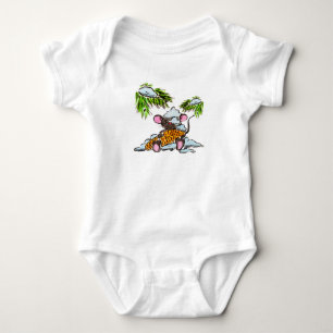 Christmas and New Year mouse with a cone Baby Bodysuit