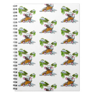 Christmas and New Year mouse with a cone Notebook