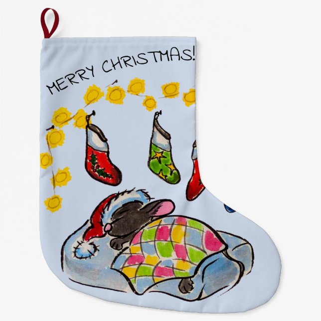 Christmas and New Year mouse with stockings (Front)