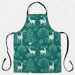 Christmas and New Year red festive background, xma Apron
