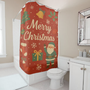 Christmas and Santa Clause Shower Curtain