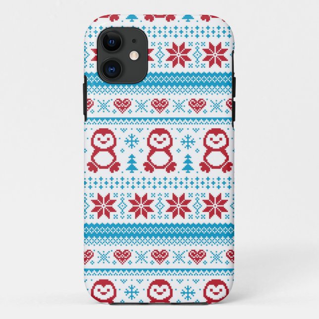 Christmas and Winter knitted pattern Case-Mate iPhone Case (Back)