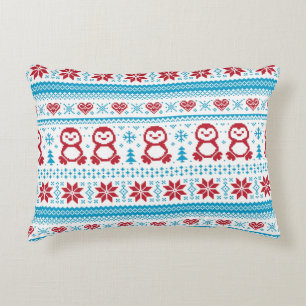 Christmas and Winter knitted pattern Decorative Cushion