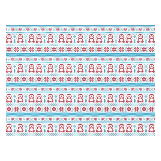 Christmas and Winter knitted pattern Tablecloth (Front (Horizontal))