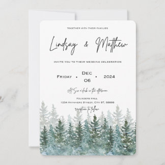 Christmas and Winter themed Wedding Invitation