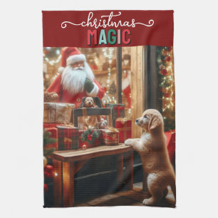 Christmas and Wishes Tea Towel