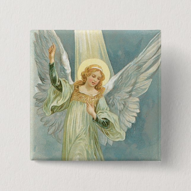 Christmas Angel 15 Cm Square Badge (Front)