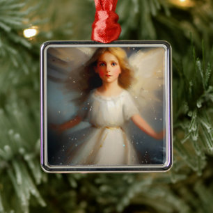 Christmas Angel 2 Metal Ornament