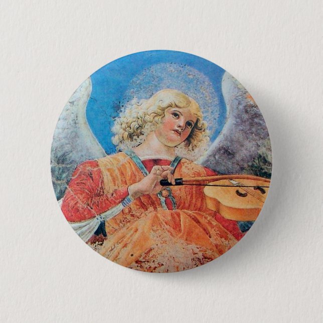 CHRISTMAS ANGEL 6 CM ROUND BADGE (Front)
