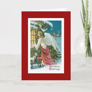 Christmas Angel at the Window Holiday Card