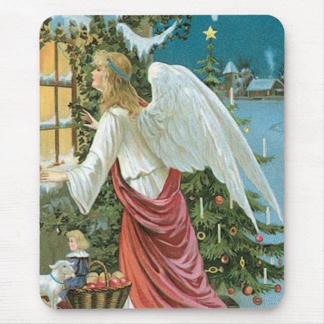 Christmas Angel at the Window Mouse Pad (Front)