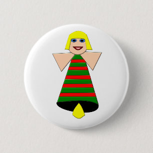 Christmas Angel Bell Button