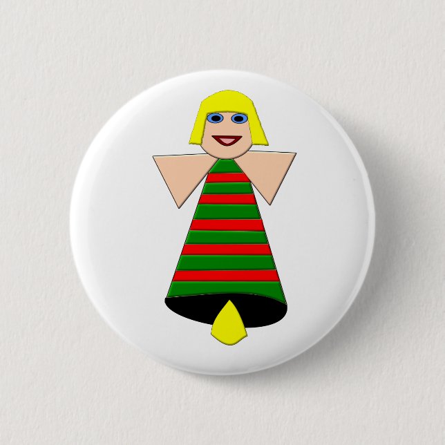Christmas Angel Bell Button (Front)