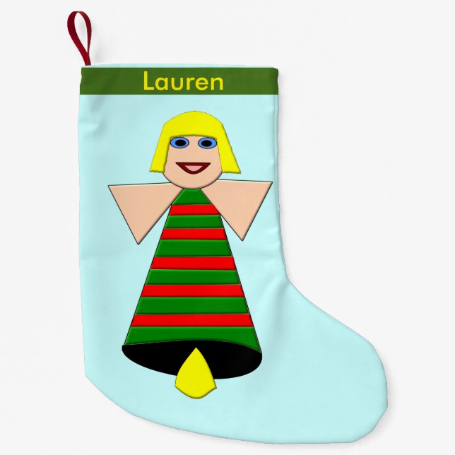Christmas Angel Bell Custom Christmas Stocking (Front)