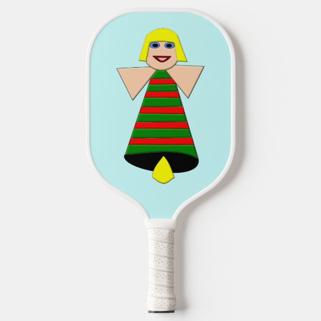 Christmas Angel Bell Pickleball Paddle (Front)