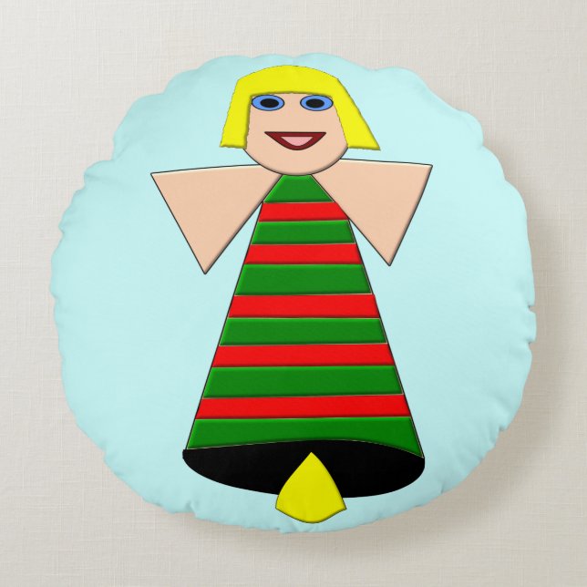 Christmas Angel Bell Pillow (Front)