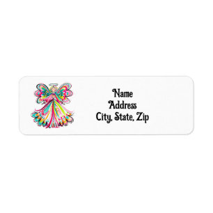 Christmas Angel Boho Cute Pink Holiday Address Return Address Label
