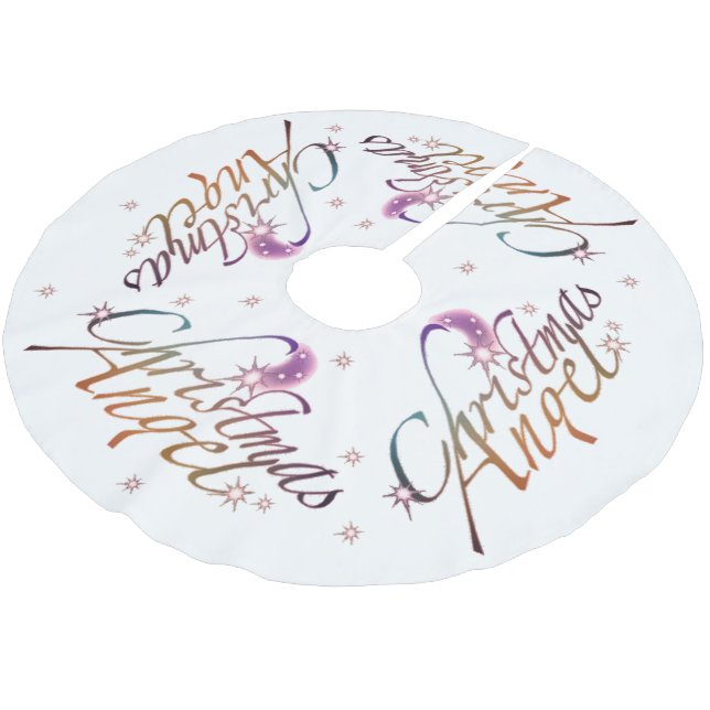 Christmas Angel Brushed Polyester Tree Skirt (Angled)